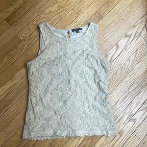 Banana Republic Mad Men Collection Lace Sleeveless Top Cream Beige Size M